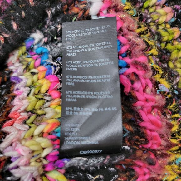 ANTHROPOLOGIE Womens M/L Piera Multicolor Knit Turtleneck Poncho Sweater - Picture 8 of 12